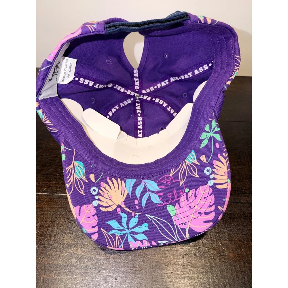 FAT Ranch & Winery Tropical‎ Pink Purple Floral Print Baseball Cap